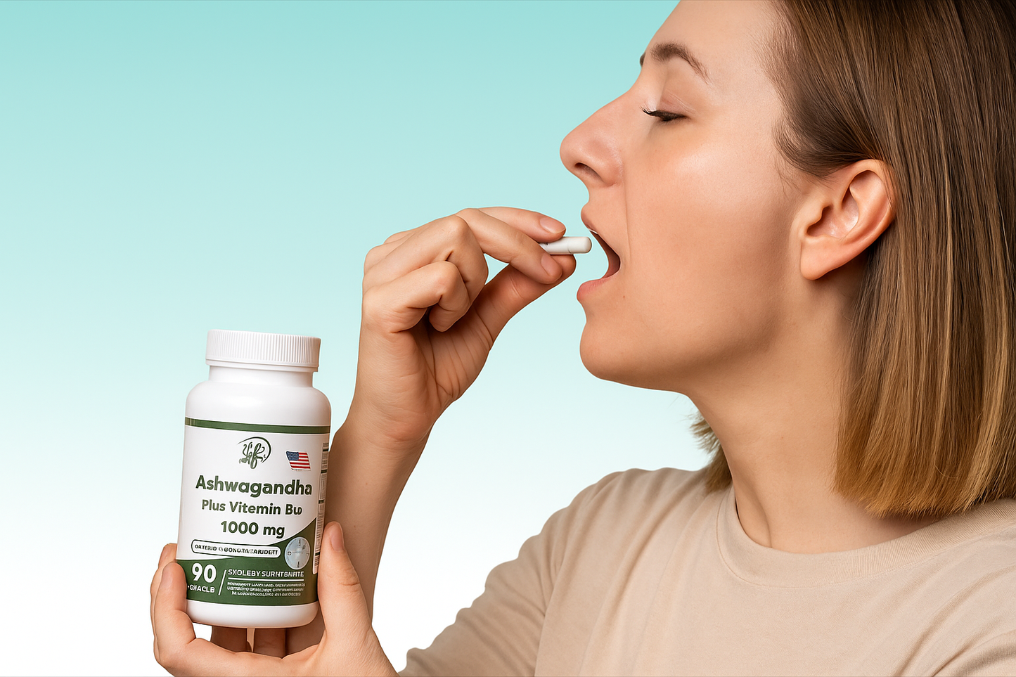 ASHAWAGANDA (BODEGA E) (GINSENG INDIO) + B12 X 90 CAPSULAS