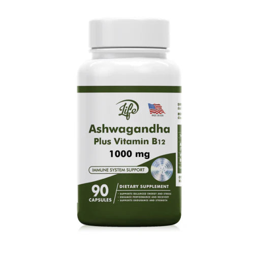 ASHAWAGANDA (BODEGA E) (GINSENG INDIO) + B12 X 90 CAPSULAS