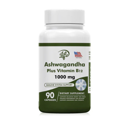 ASHAWAGANDA (BODEGA E) (GINSENG INDIO) + B12 X 90 CAPSULAS