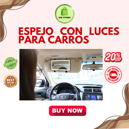 ESPEJO CON LUCES PARA CARROS
