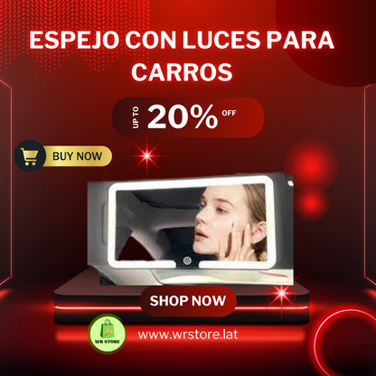 ESPEJO CON LUCES PARA CARROS